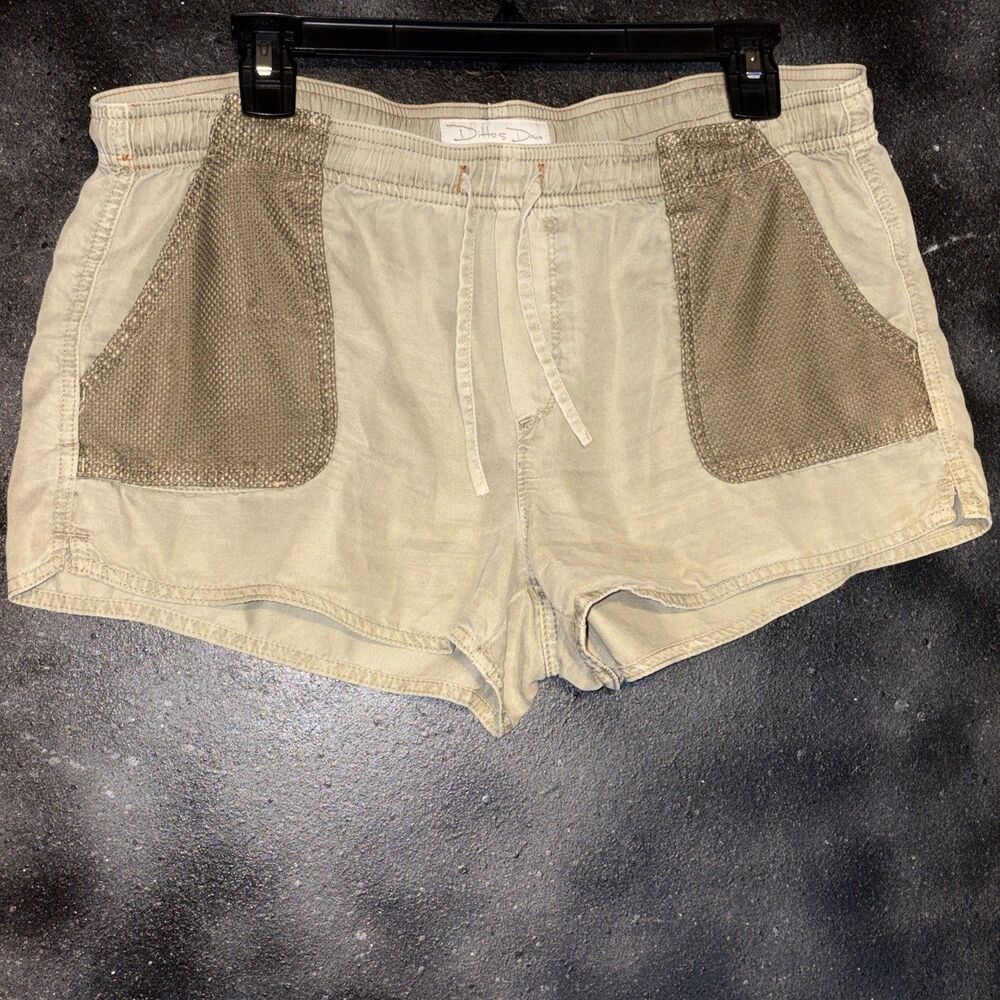 Dittos Doux  Pull On Shorts Size L Summer Beach Soft Mesh Pockets Khaki